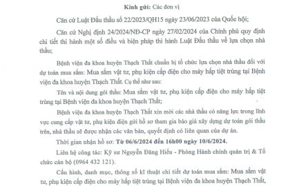 Mời cung cấp báo giá hàng hoá số 1514