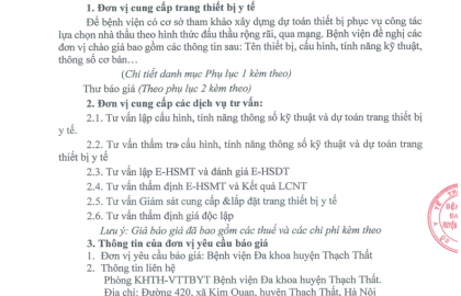 Quyết định công bố công khai quyết toán ngân sách năm 2023 của bệnh viện đa khoa huyện Thạch Thất