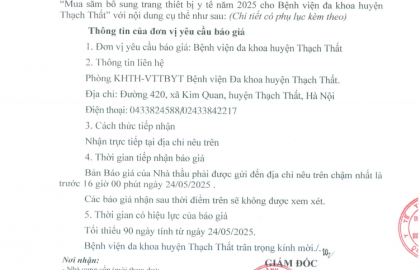 Cung cấp thư mời chào giá gói thầu 